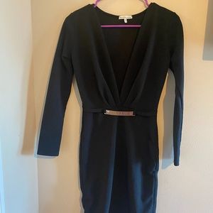 Charlotte Russe Deep V Black Dress